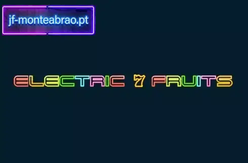 Interfejs gry slotowej Electric 7 Fruits przedstawiający neonowe symbole owoc&oacute;w